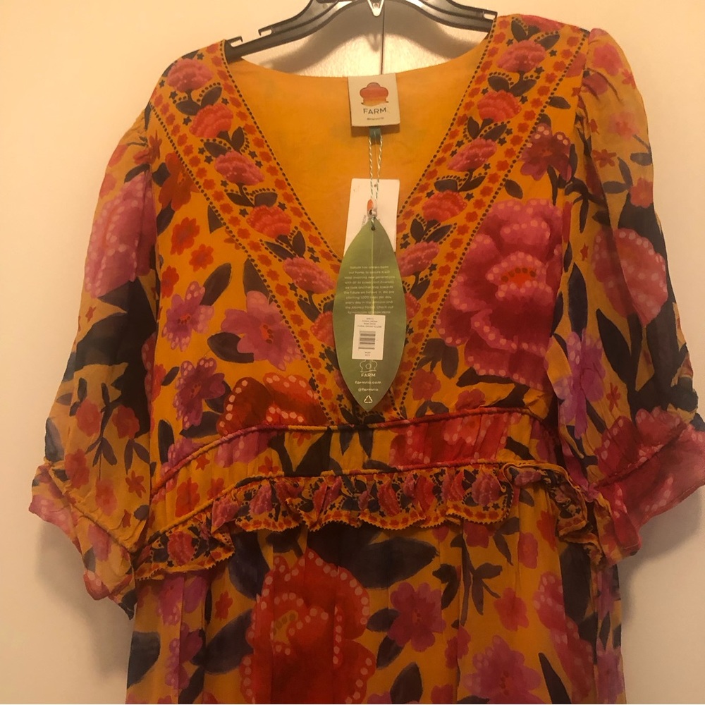 NWT $275 FARM RIO Floral Dream Short Sleeve Maxi Dress- sizes XS, Small + Large! - Picture 8 of 15